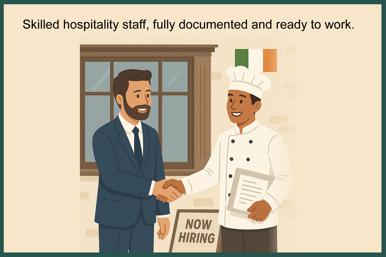 Skilled hospitality staff fully documented and ready to work